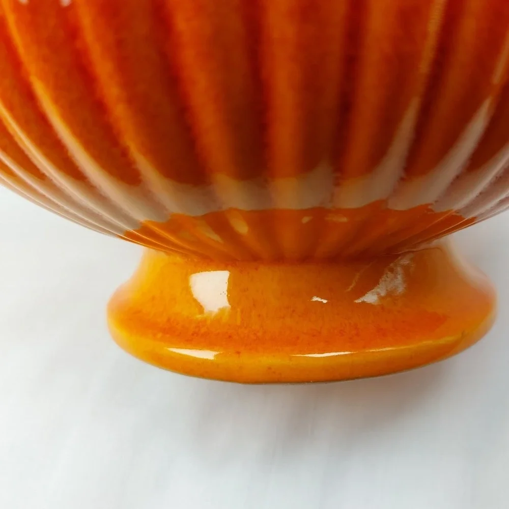 Royal Haeger‎ Mid Century Vase Orange Ombre Etruscan Ceramic Artichoke 13